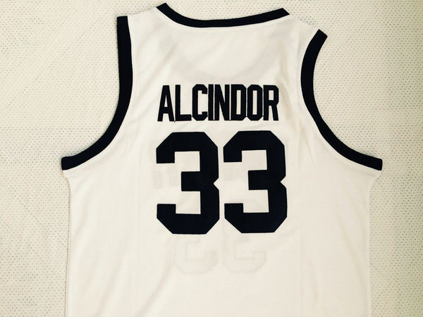 Men 33 Lew Alcindor Jersey White Power Memorial Academy Jersey Swingman - fastssd - NBA Jersey - nRevo