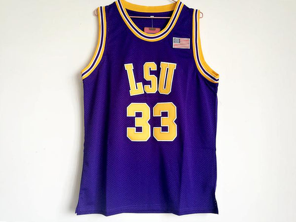 Men 33 Shaquille O'Nealr Jersey Purple LSU Tiger Jersey Swingman Fanatics