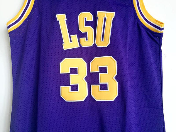 Men 33 Shaquille O'Nealr Jersey Purple LSU Tiger Jersey Swingman Fanatics
