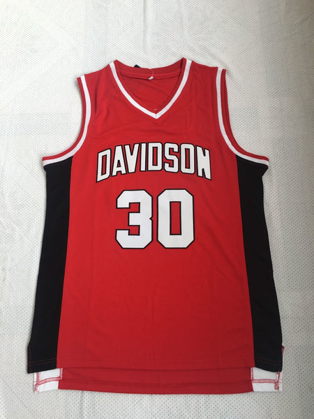 Men 30 Stephen Curry Jersey Red Davidson College Jersey Swingman Fanatics
