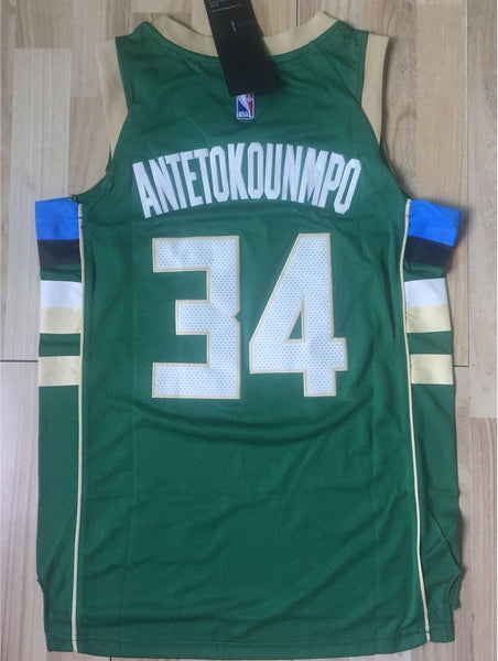 Men 34 Giannis Antetokounmpo Jersey Green Milwaukee Bucks Player version - fastssd - NBA Jersey - nRevo