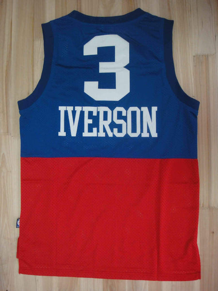 Men 3 Allen Iverson Jersey Blue&Red Philadelphia 76ers Jersey Swingman - fastssd - NBA Jersey - nRevo