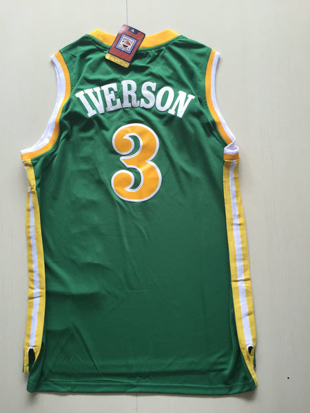 Men 3 Allen Iverson Jersey Green Bethel Highschool Jersey Fanatics - fastssd - NBA Jersey - nRevo
