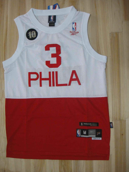 Men 3 Allen Iverson Jersey White&Red Philadelphia 76ers Jersey Swingman - fastssd - NBA Jersey - nRevo