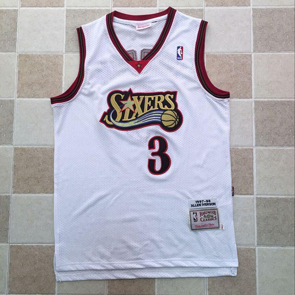 Men 3 Allen Iverson Jersey White Philadelphia 76ers Jersey Fanatics - fastssd - NBA Jersey - nRevo