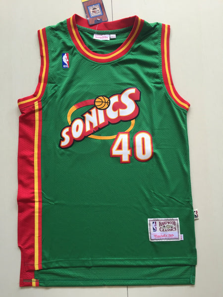Men 40 Shawn Kemp Jersey Green Seattle Supersonics Jersey Hardwood Classics - fastssd - NBA Jersey - nRevo