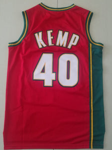 Men 40 Shawn Kemp Jersey Red Seattle Supersonics Jersey Hardwood Classics - fastssd - NBA Jersey - nRevo