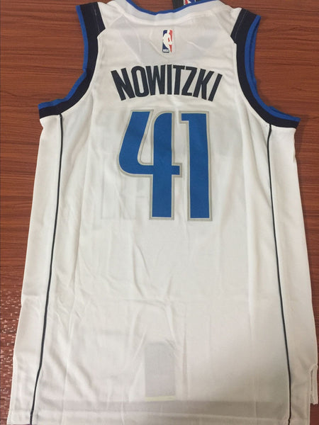 Men 41 Dirk Nowitzki Jersey White Dallas Mavericks Swingman Fanatics - fastssd - NBA Jersey - nRevo