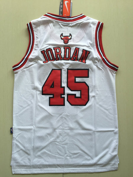 Men 45 Michael Jordan Jersey White Chicago Bulls Jersey Swingman Fanatics - fastssd - NBA Jersey - nRevo