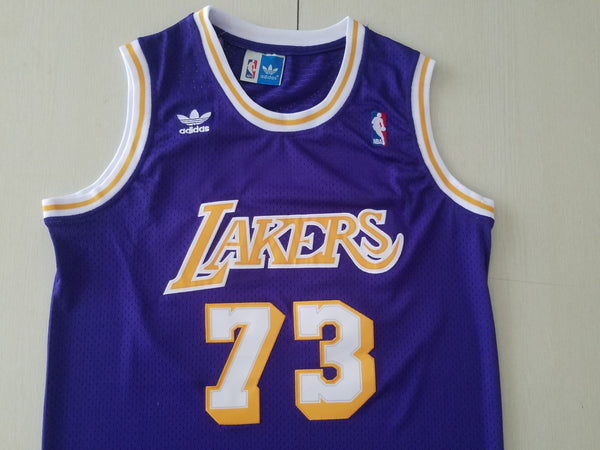 Men 73 Dennis Rodman Jersey Purple Los Angeles Lakers Jersey Swingman - fastssd - NBA Jersey - nRevo