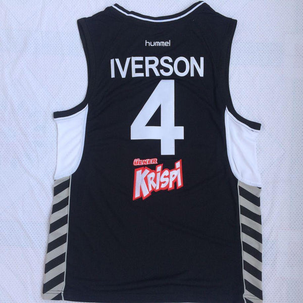 Men 4 Allen Iverson Jersey Black Besiktas Cola Turka Jersey Swingman Fanatics