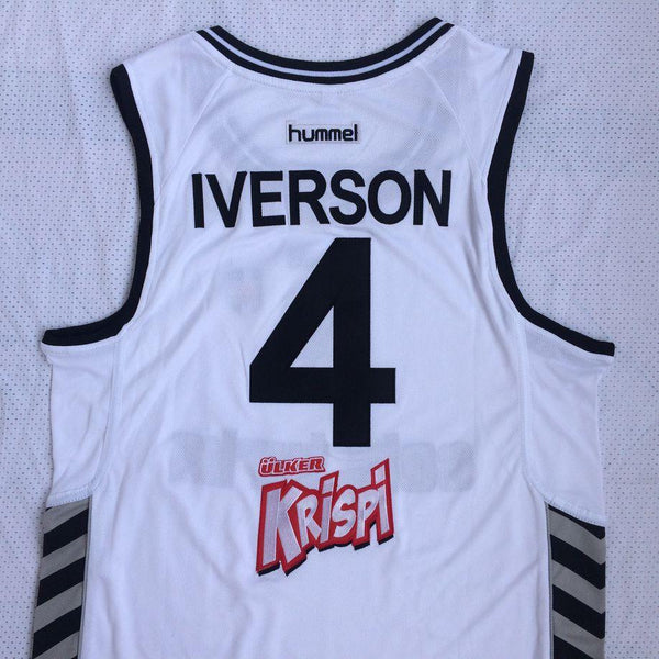 Men 4 Allen Iverson Jersey White Besiktas Cola Turka Jersey Swingman Fanatics