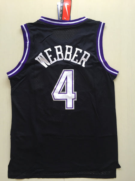 Men 4 Chris Webber Jersey Black Sacramento Kings Jersey Throwback Swingman - fastssd - NBA Jersey - nRevo