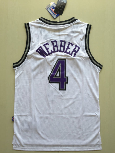 Men 4 Chris Webber Jersey White Sacramento Kings Jersey Throwback Swingman - fastssd - NBA Jersey - nRevo