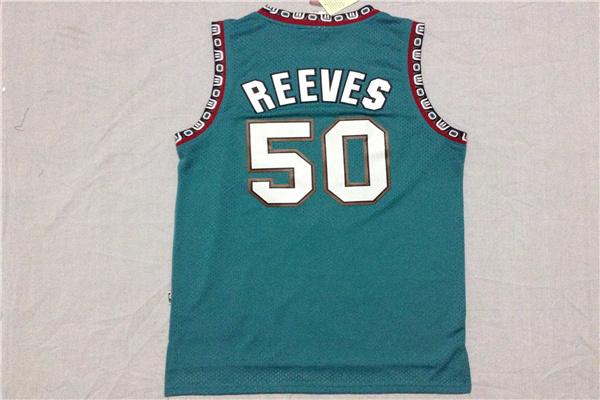 Men 50 Bryant Reeves Jersey Blue Vancouver Grizzlies Jersey Hardwood Classic