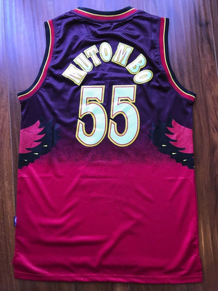 Men 55 Dikembe Mutombo Jersey Red Atlanta Hawks Throwback Swingman - fastssd - NBA Jersey - nRevo