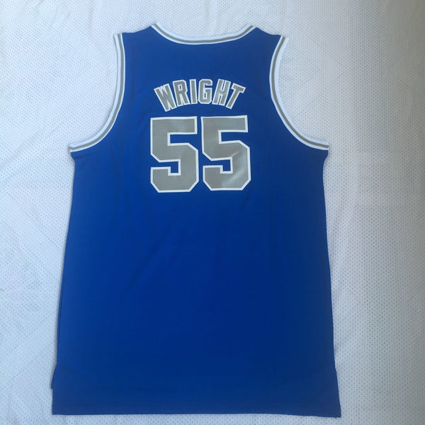 Men 55 Lorenzen Wright Jersey Blue Memphis Tigers Jersey Swingman Fanatics