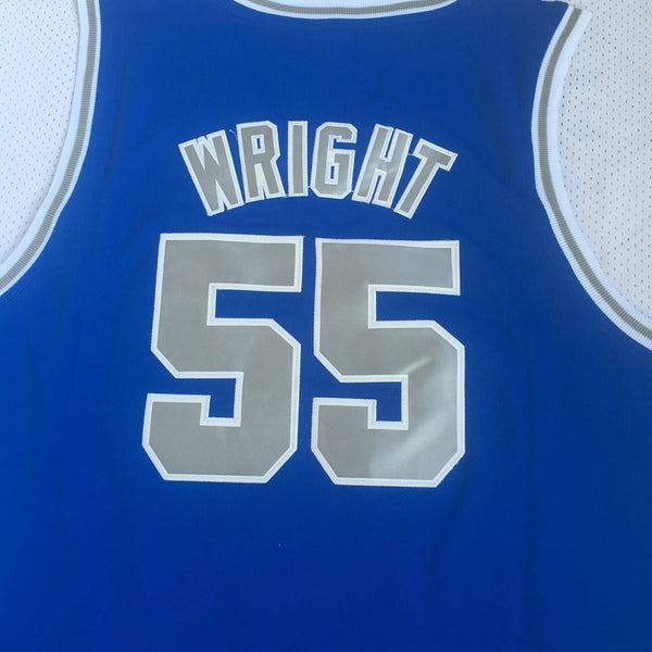 Men 55 Lorenzen Wright Jersey Blue Memphis Tigers Jersey Swingman Fanatics