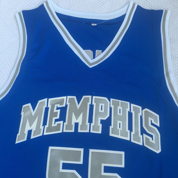 Men 55 Lorenzen Wright Jersey Blue Memphis Tigers Jersey Swingman Fanatics