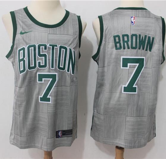 Men 7 Jaylen Brown Jersey Gray City Edition Boston Celtics Jersey Fanatics - fastssd - NBA Jersey - nRevo