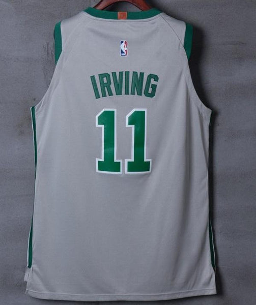 Men Boston Celtics 11 Kyrie Irving Jersey Gray Authentic Player - fastssd - NBA Jersey - nRevo