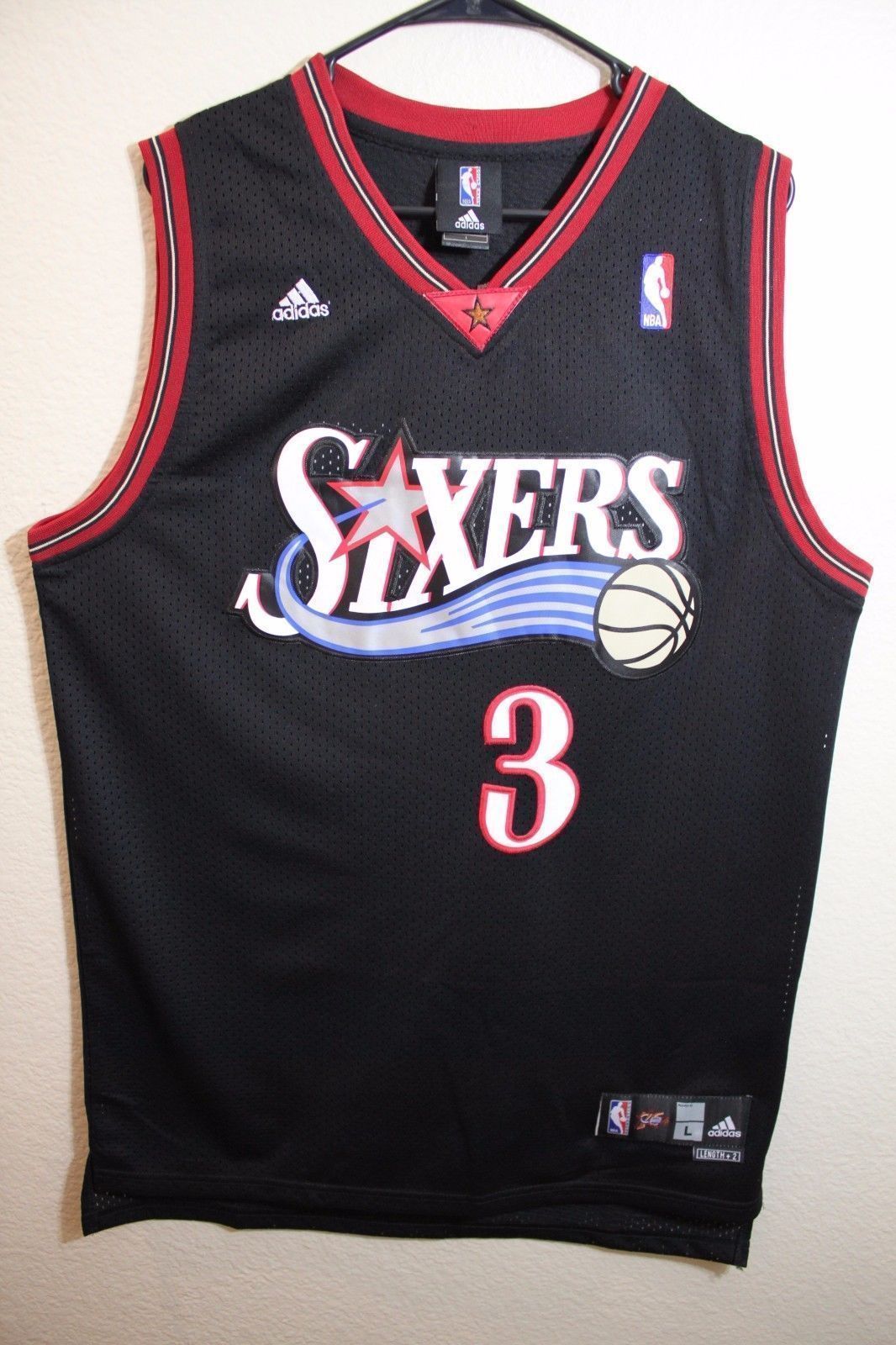 Men 3 Allen Iverson Jersey Black Philadelphia 76ers Throwback Swingman - fastssd - NBA Jersey - nRevo