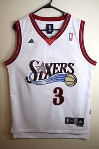 Men 3 Allen Iverson Jersey White Philadelphia 76ers Throwback Swingman - fastssd - NBA Jersey - nRevo