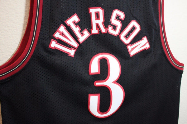 Men 3 Allen Iverson Jersey Black Philadelphia 76ers Throwback Swingman - fastssd - NBA Jersey - nRevo