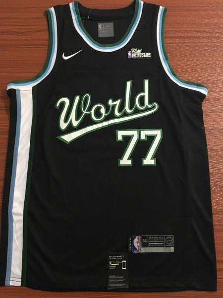 Men 77 Luka Doncic Jersey Black All Star World Team Jersey Swingman Fanatics - fastssd - NBA Jersey - nRevo