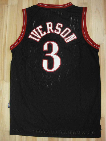 Men 3 Allen Iverson Jersey Black Philadelphia 76ers Throwback Swingman - fastssd - NBA Jersey - nRevo