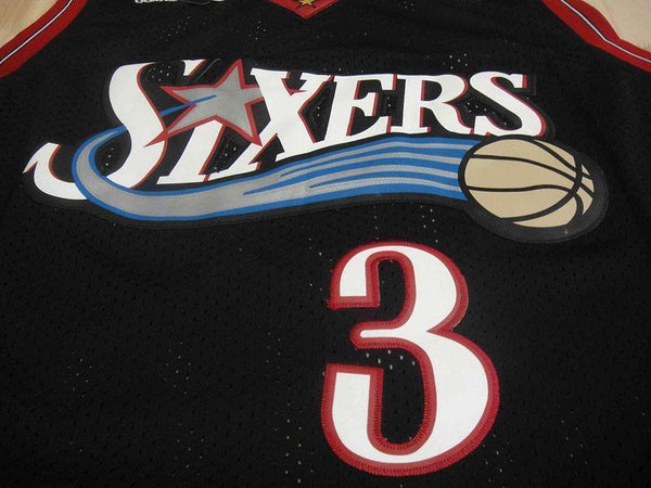 Men 3 Allen Iverson Jersey Black Philadelphia 76ers Throwback Swingman - fastssd - NBA Jersey - nRevo