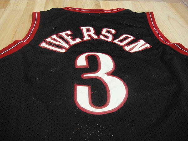 Men 3 Allen Iverson Jersey Black Philadelphia 76ers Throwback Swingman - fastssd - NBA Jersey - nRevo