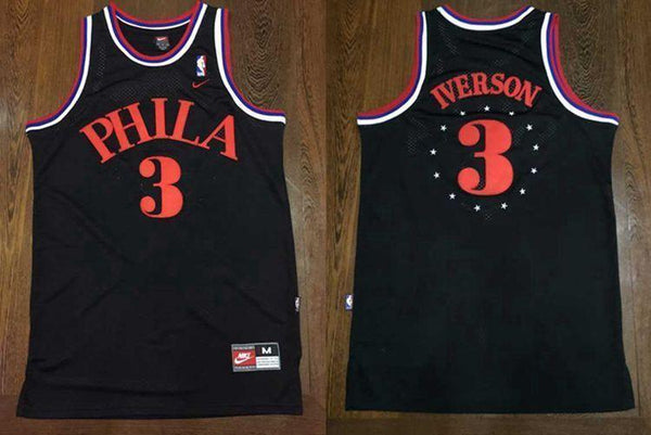 Men 3 Allen Iverson Jersey Black Philadelphia 76ers Jersey Fanatics - fastssd - NBA Jersey - nRevo