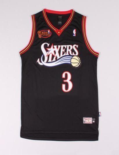 Men 3 Allen Iverson Jersey Black Philadelphia 76ers Jersey Swingman - fastssd - NBA Jersey - nRevo