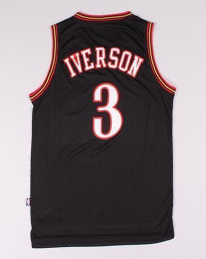 Men 3 Allen Iverson Jersey Black Philadelphia 76ers Jersey Swingman - fastssd - NBA Jersey - nRevo