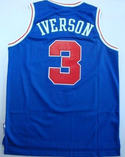 Men 3 Allen Iverson Jersey Blue Philadelphia 76ers Jersey Fanatics - fastssd - NBA Jersey - nRevo
