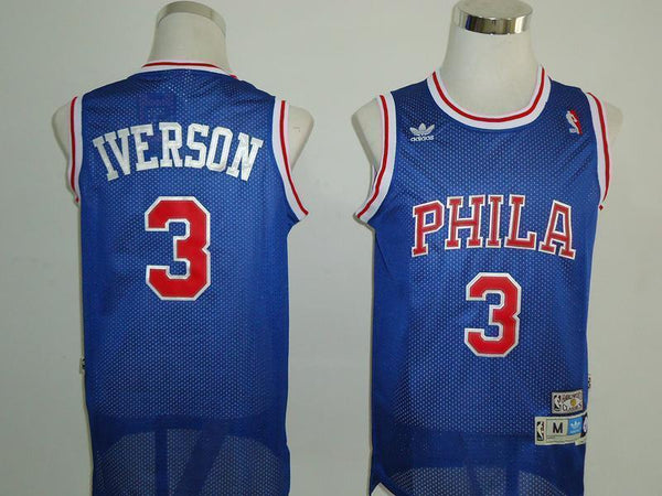 Men 3 Allen Iverson Jersey Blue Philadelphia 76ers Jersey Fanatics - fastssd - NBA Jersey - nRevo