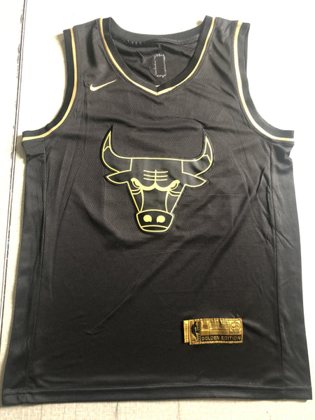 Men 23 Michael Jordan Jersey Black Chicago Bulls Jersey Golden Edition - fastssd - NBA Jersey - nRevo