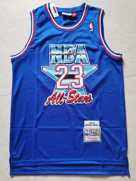 Men 23 Michael Jordan Jersey Blue All Star Chicago Bulls Jersey Hardwood Classics - fastssd - NBA Jersey - nRevo