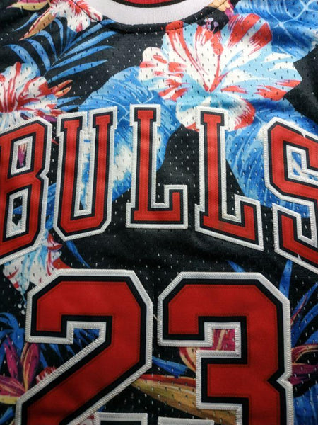 Men 23 Michael Jordan Jersey Blue Flower Chicago Bulls Jersey Hardwood Classics - fastssd - NBA Jersey - nRevo