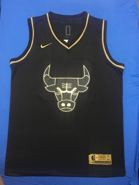 Men 23 Michael Jordan Jersey Black Chicago Bulls Jersey Golden Edition - fastssd - NBA Jersey - nRevo