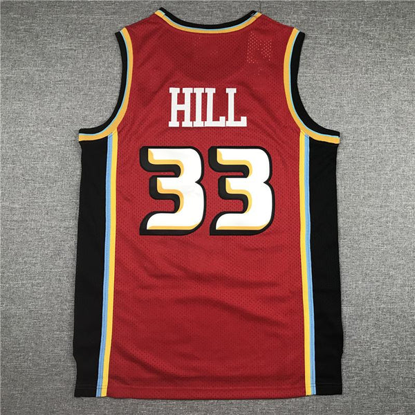 Men 33 Grant Hill Jersey Red Detroit Pistons Jersey Hardwood Classics