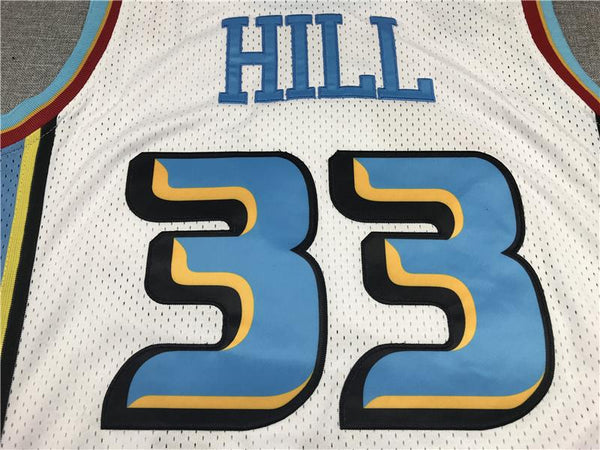 Men 33 Grant Hill Jersey White Detroit Pistons Jersey Hardwood Classics