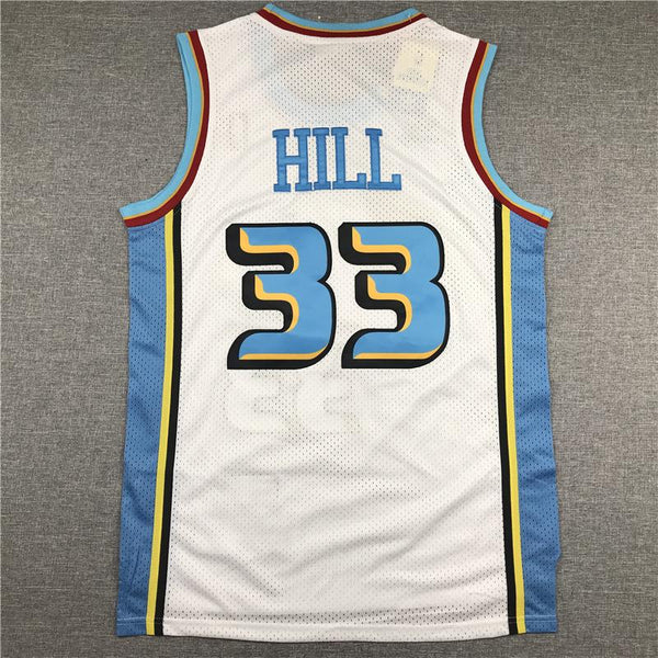 Men 33 Grant Hill Jersey White Detroit Pistons Jersey Hardwood Classics
