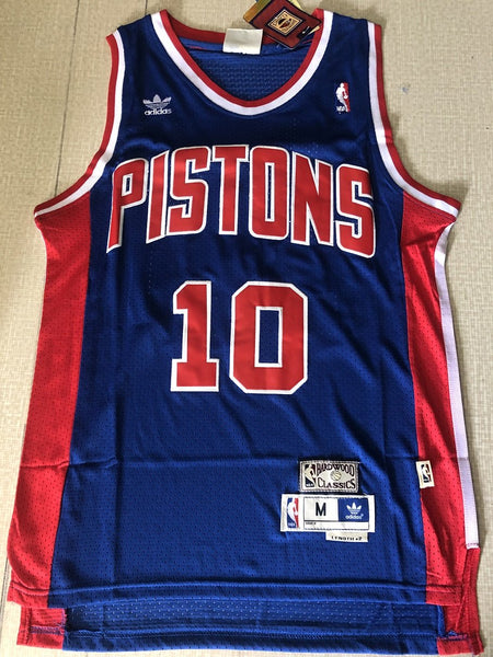 Men 10 Dennis Rodman Jersey Blue Detroit Pistons Jersey Hardwood Classics
