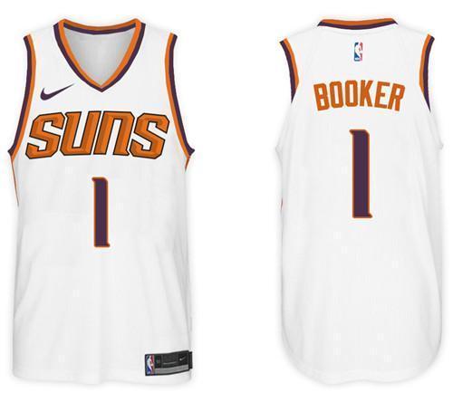 Men 1 Devin Booker Jersey White Phoenix Suns Jersey Authentic Player - fastssd - NBA Jersey - nRevo