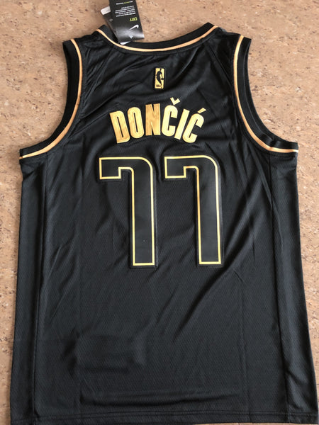 Men 77 Luka Doncic Jersey Black Dallas Mavericks Jersey Golden Edition - fastssd - NBA Jersey - nRevo