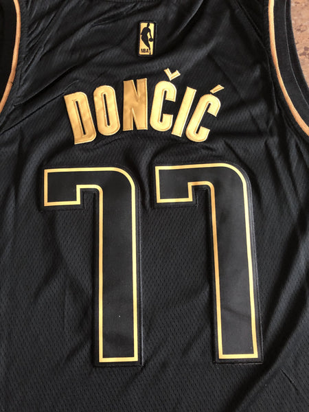 Men 77 Luka Doncic Jersey Black Dallas Mavericks Jersey Golden Edition - fastssd - NBA Jersey - nRevo