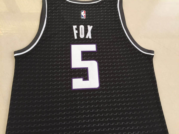 Men 05 De Aaron Fox Jersey Black Sacramento Kings Jersey Swingman Fanatics