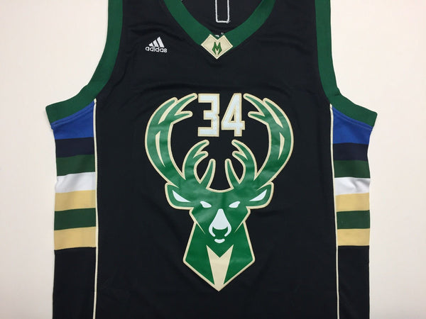 Men 34 Giannis Antetokounmpo Bucks Jersey Black Milwaukee Bucks Swingman - fastssd - NBA Jersey - nRevo